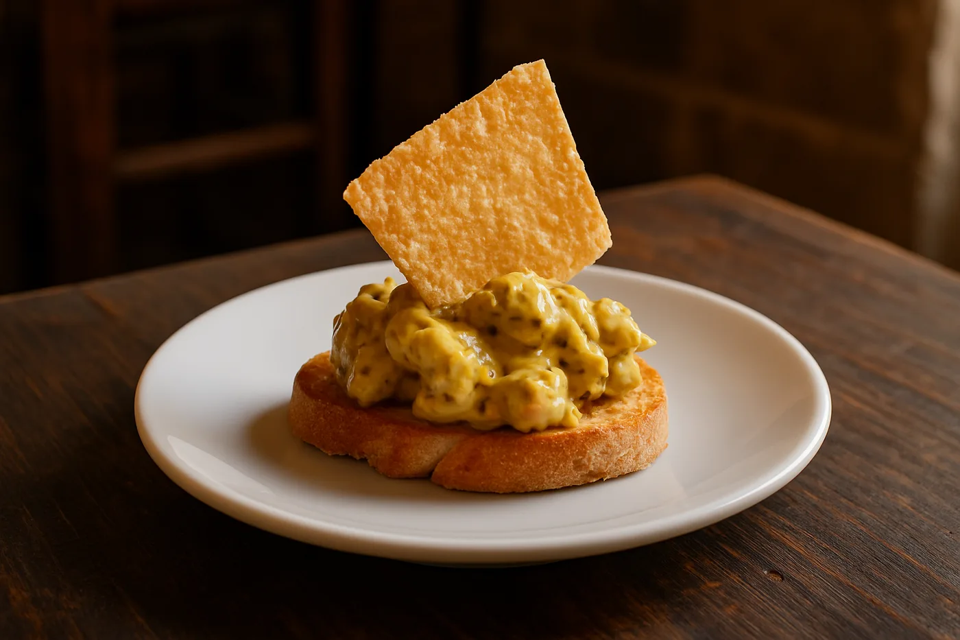 Tapa de pollo, mostaza y crujiente