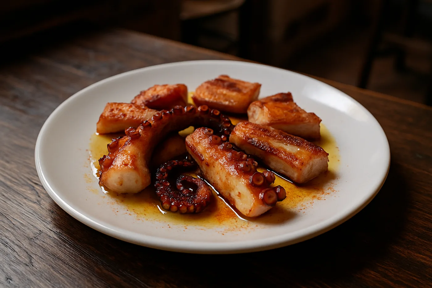 Pulpo a la plancha con panceta ibérica